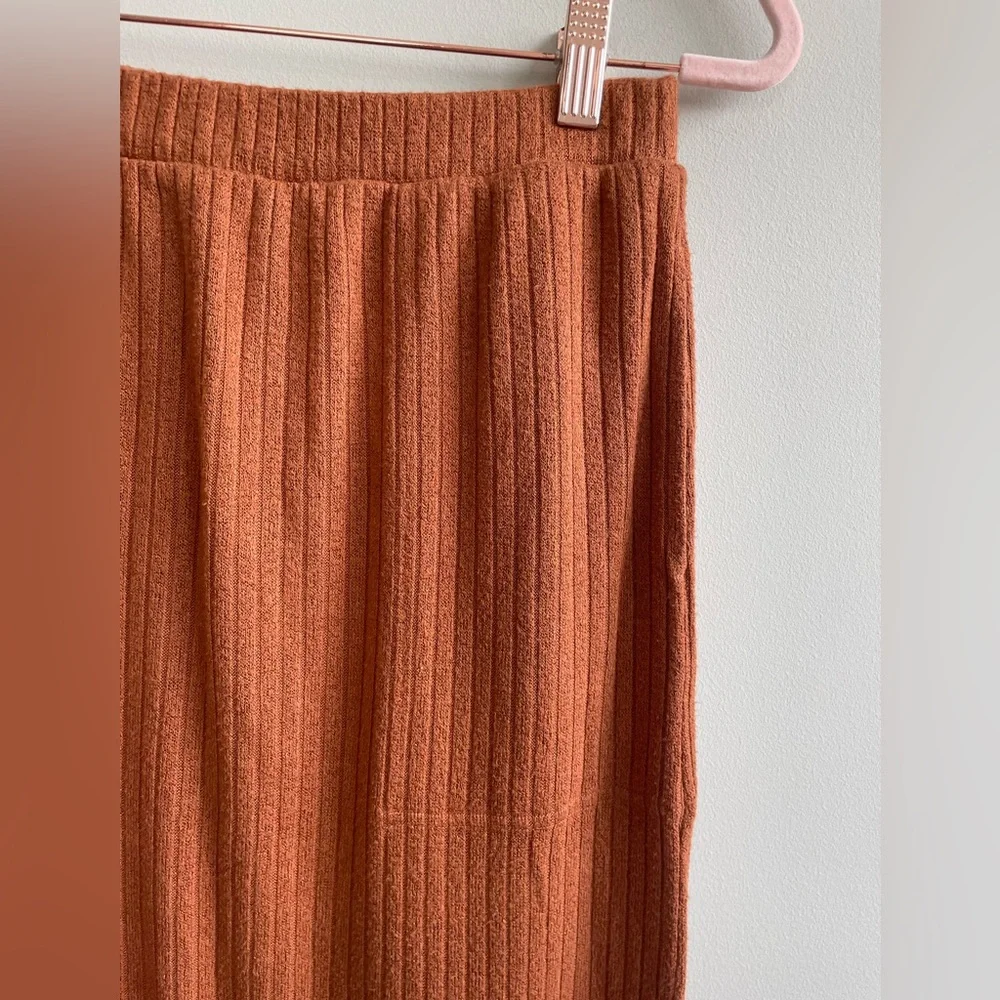 FP Beach to Night Ribbed Midi Skirt in Rust by Free People